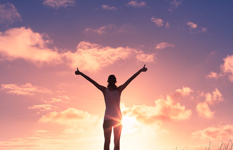 woman celebrating